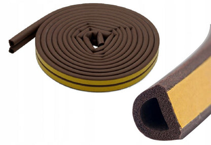 Selvklæbende Dørpakning 9x8 mm Brun 6 m Type D