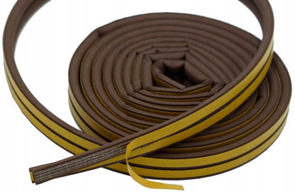 Selvklæbende Dørpakning 9x8 mm Brun 6 m Type D