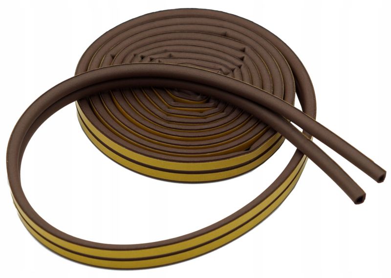 Selvklæbende Dørpakning 9x8 mm Brun 6 m Type D