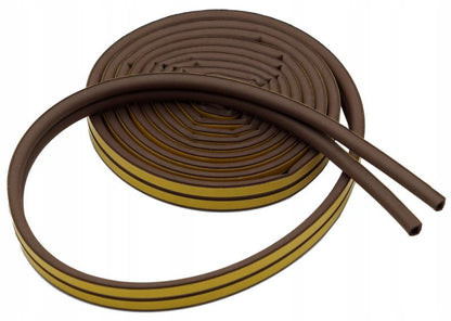 Selvklæbende Dørpakning 9x8 mm Brun 6 m Type D