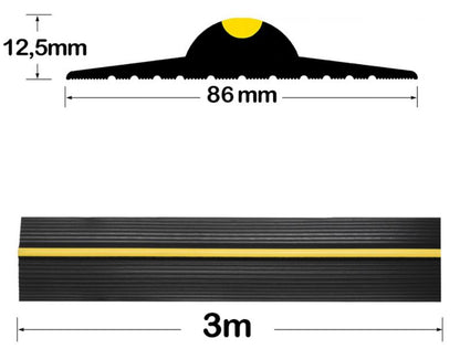 Gummipakning til Garageport 86 x 12 mm 3 m Sort