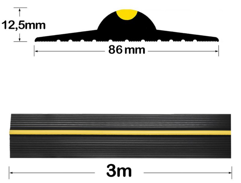Gummipakning til Garageport 86 x 12 mm 3 m Sort
