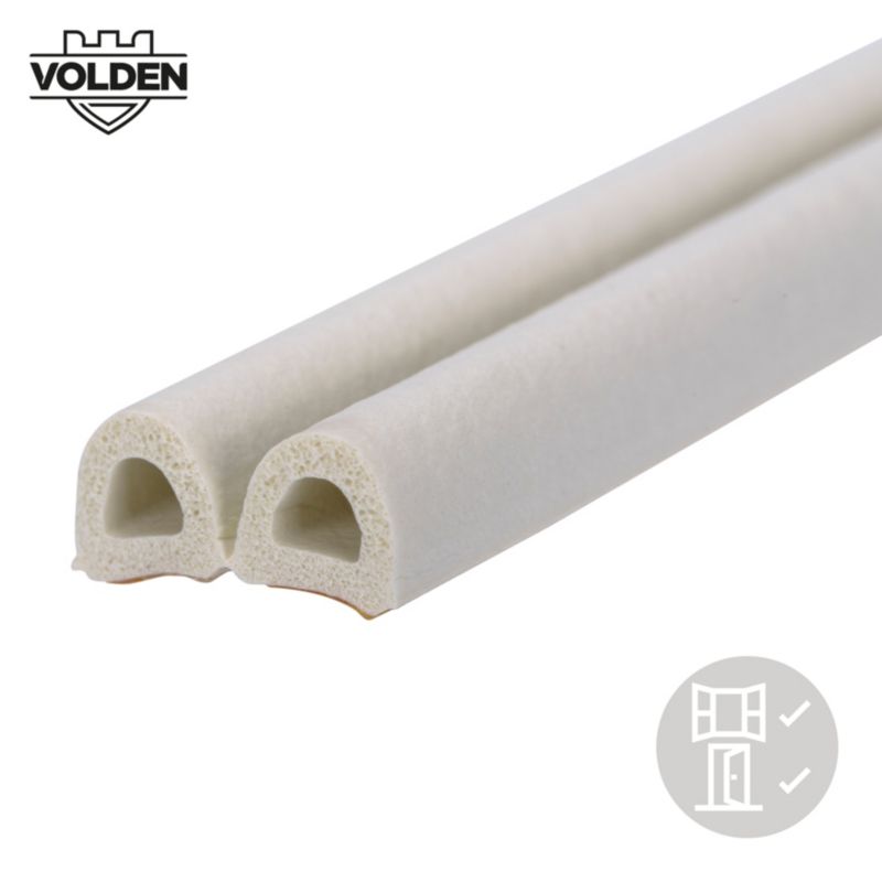 Tætningsliste D-Profil 9 mm x 12 m Hvid