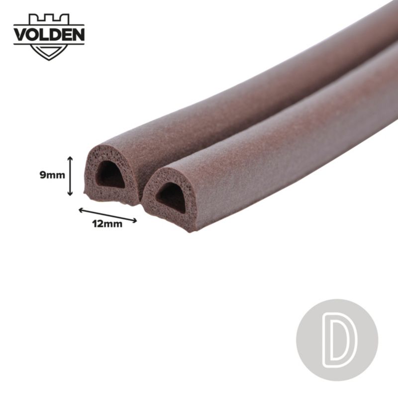 Gummiliste D-Profil 12 m Brun