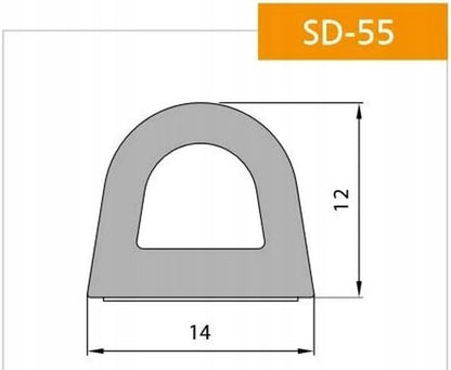 Selvklæbende Dør- og Vinduestætning 14x12 mm Sort 5 m | 5907465916097
