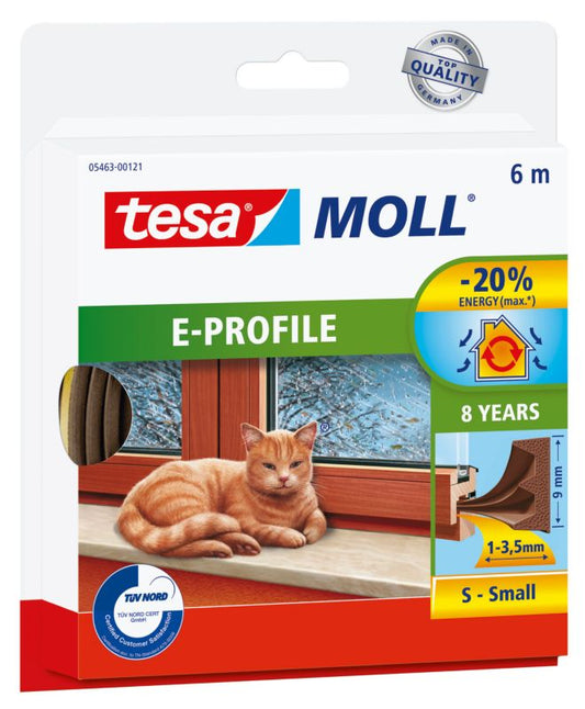 Tesa tætningsliste profil E 6 m brun