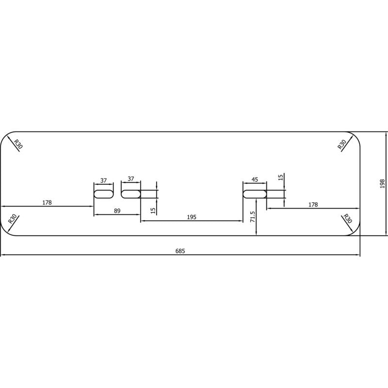 Lyddæmpende Pakning til Væghængt Håndvask 68,5x19,8 cm 1 stk.