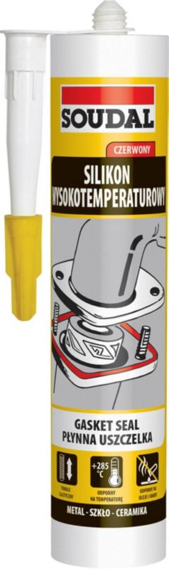 Soudal højtemperatur tætningsmasse rød 280 ml
