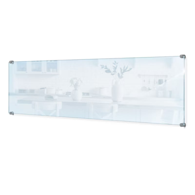 Vægbeskytter Glas 100x30 cm Transparent med Punktbeslag