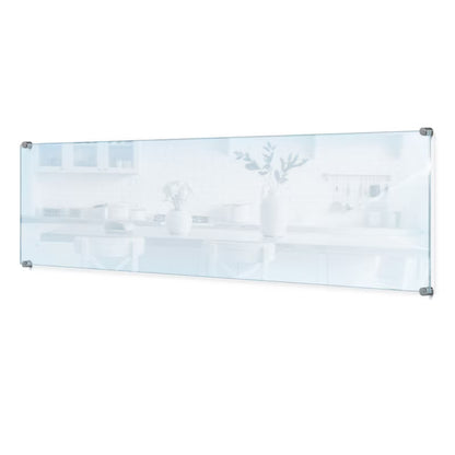 Vægbeskytter Glas 100x30 cm Transparent med Punktbeslag
