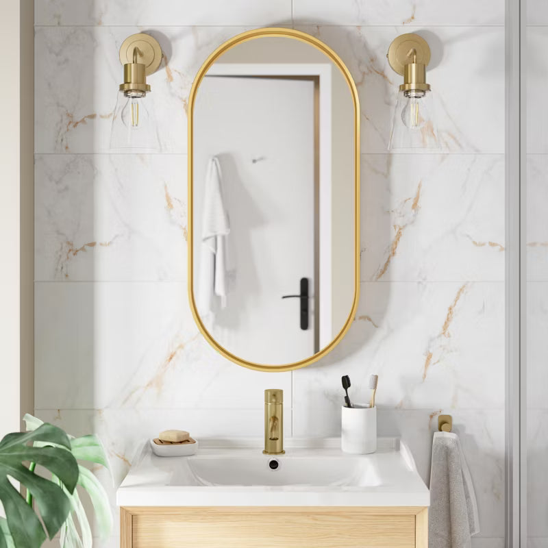 Vægflise Elegance 30x60 cm Hvid Guld Marmorlook 1,08 m²