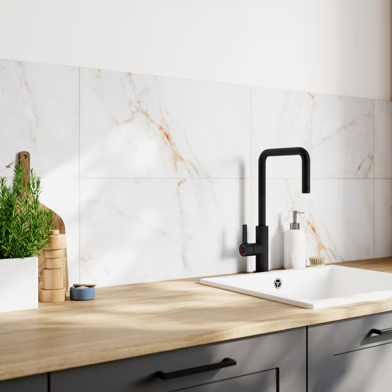 Vægflise Elegance 30x60 cm Hvid Guld Marmorlook 1,08 m²