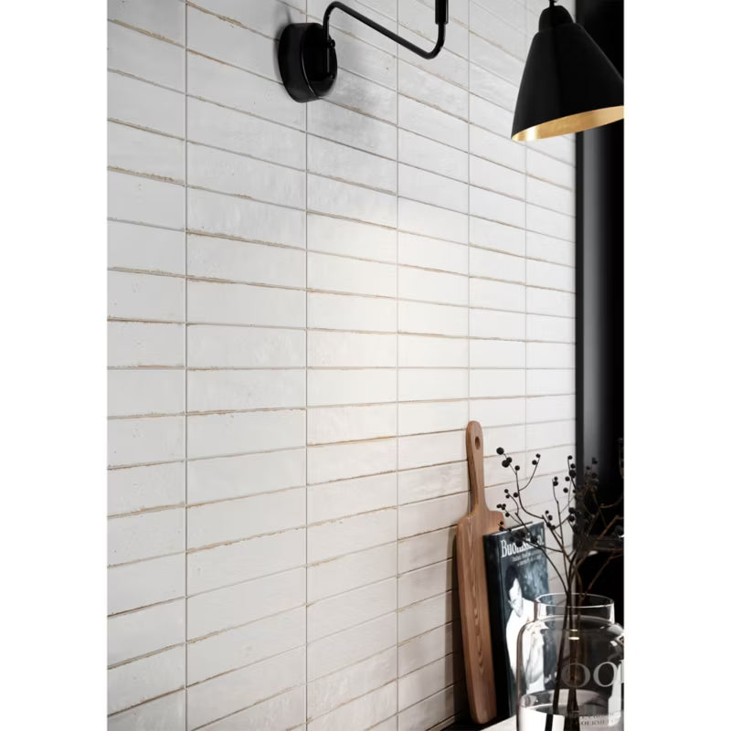 Vægflise Noho 6x25 cm Hvid 0,48 m²