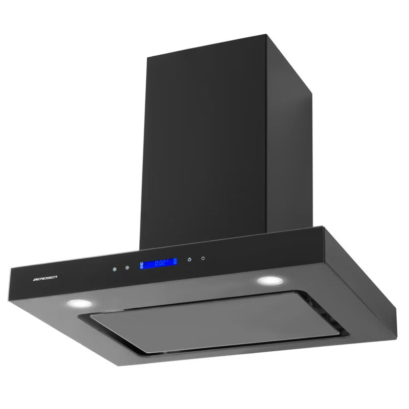 Væghængt Emhætte 60 cm Sort Glas med LED