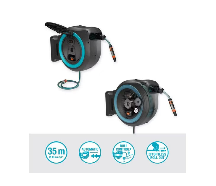 Væghængt Slangeboks PowerRoll XL 35 m Batteridrevet