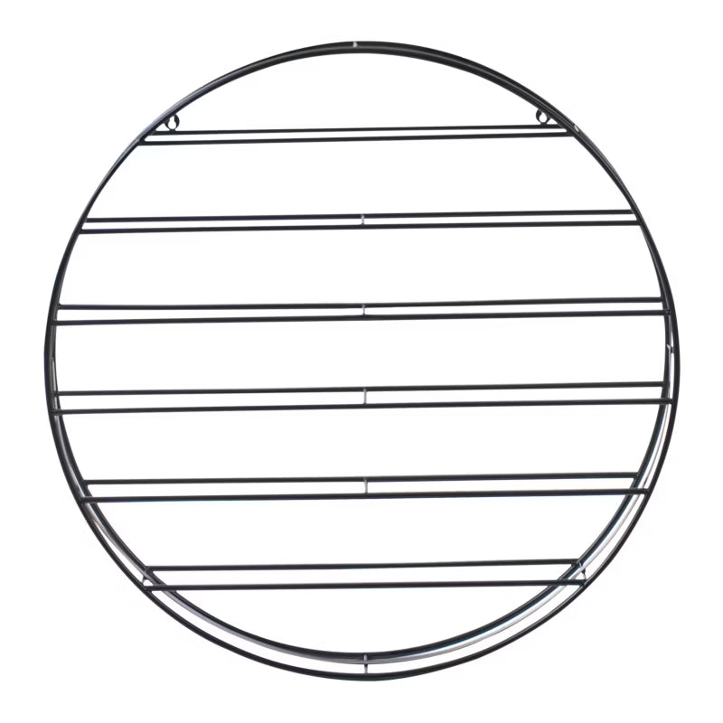 Væghængt Vinreol Rund 80x80 cm Sort Metal