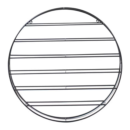 Væghængt Vinreol Rund 80x80 cm Sort Metal