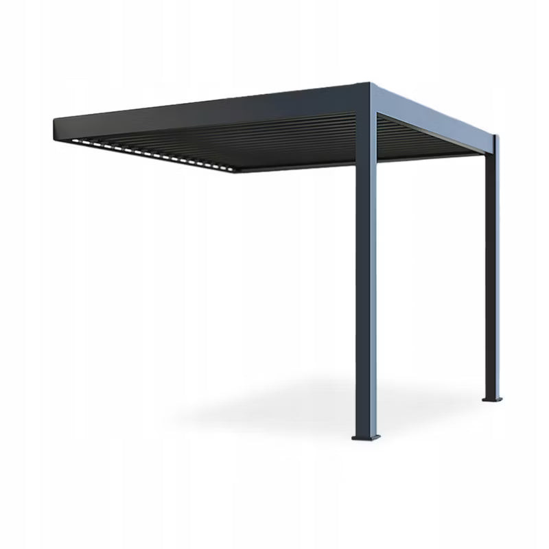 Vægmonteret Pergola 3x3 m Antracit med LED
