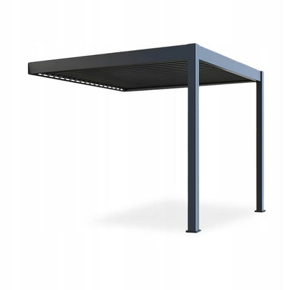 Vægmonteret Pergola 3x3 m Antracit med LED