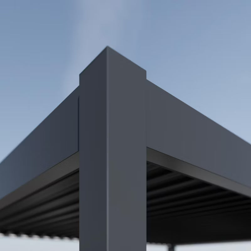 Vægmonteret Pergola 3x3 m Antracit med LED