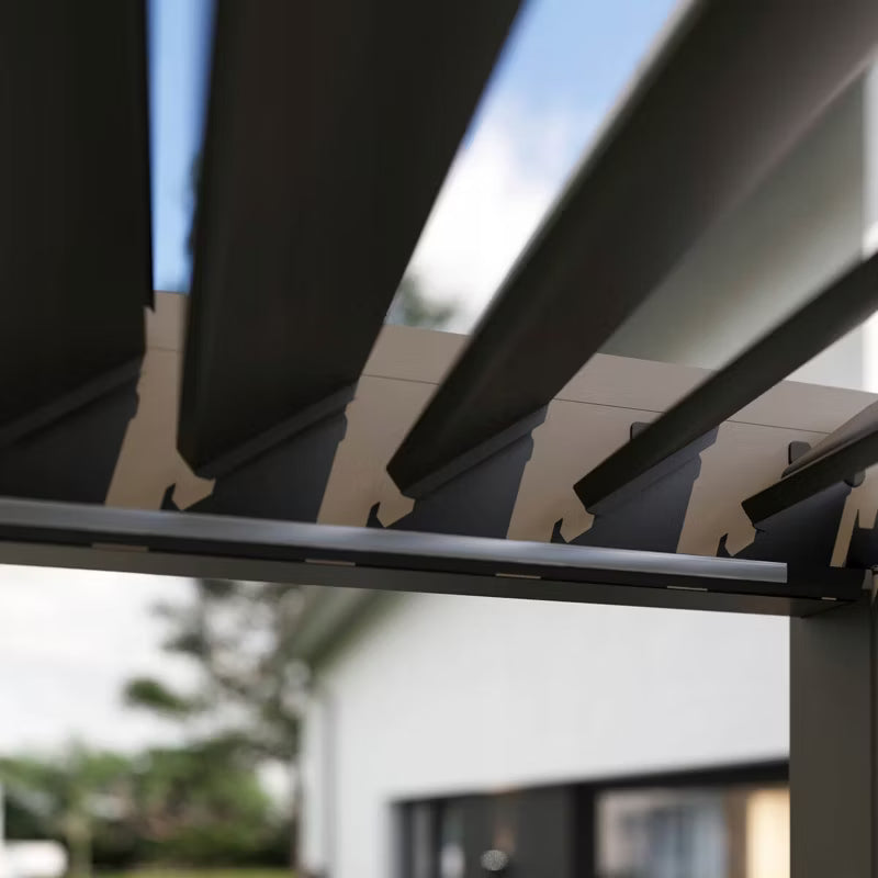 Vægmonteret Pergola 3x3 m Antracit med LED