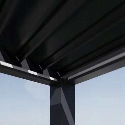 Vægmonteret Pergola 3x3 m Antracit med LED