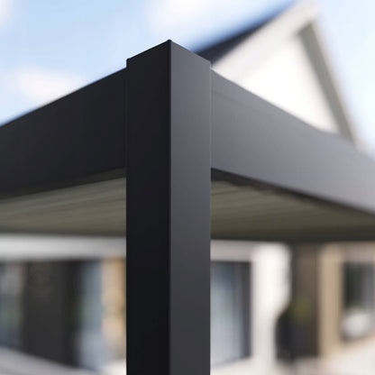 Vægmonteret Pergola 3x3 m Antracit med LED