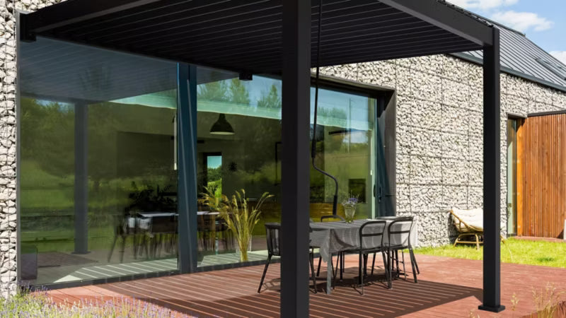 Vægmonteret Pergola 3x3 m Antracitgrå
