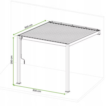 Vægmonteret Pergola 3x3 m Antracitgrå
