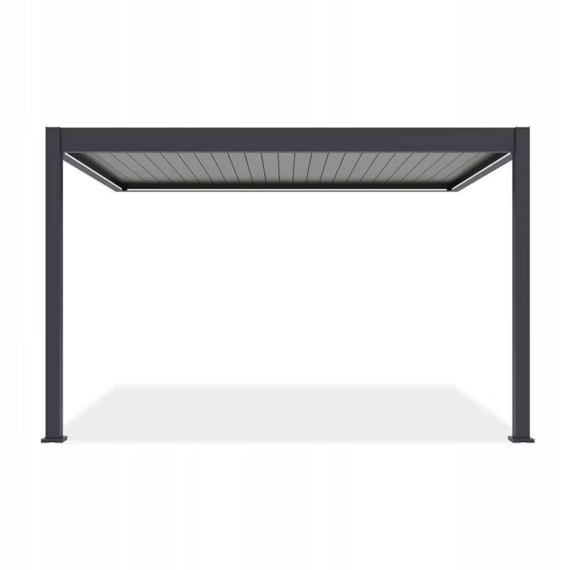 Vægmonteret Pergola 3x4 m Aluminium med LED