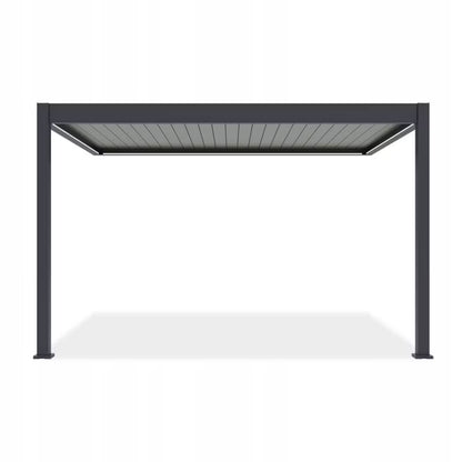 Vægmonteret Pergola 3x4 m Aluminium med LED