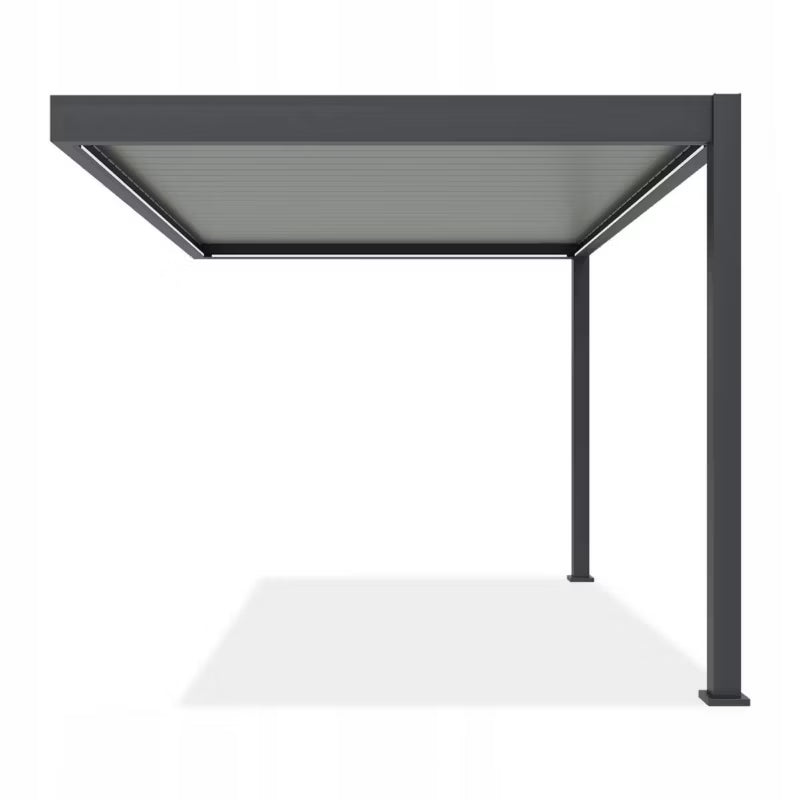 Vægmonteret Pergola 3x4 m Aluminium med LED