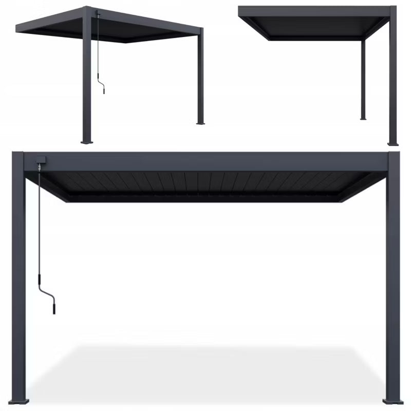 Vægmonteret Pergola 3x4 m Antracit Aluminium