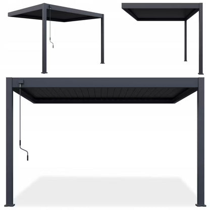 Vægmonteret Pergola 3x4 m Antracit Aluminium