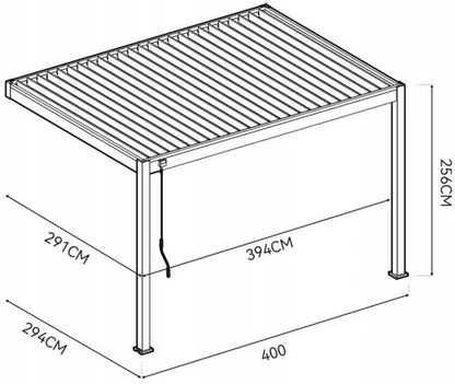 Vægmonteret Pergola 3x4 m Antracit Aluminium