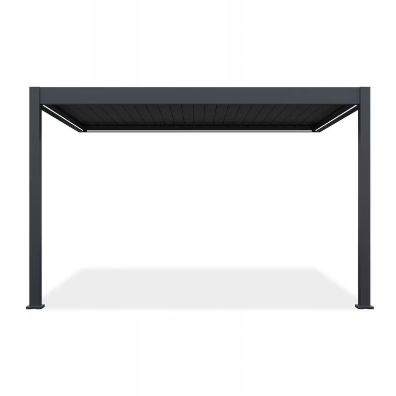 Vægmonteret Pergola 3x4 m Antracit med LED