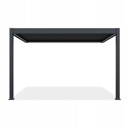 Vægmonteret Pergola 3x4 m Antracit med LED
