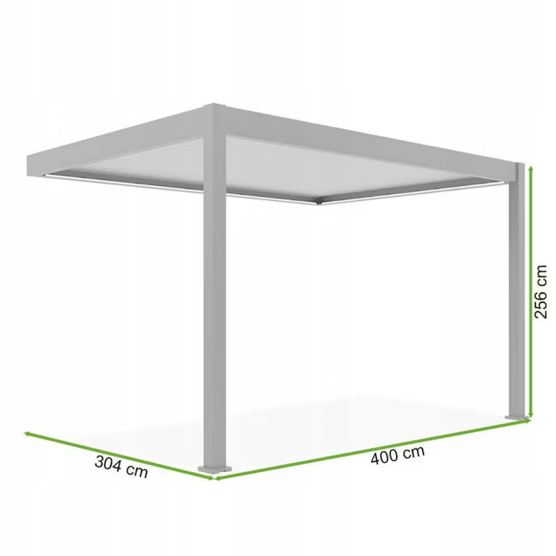 Vægmonteret Pergola 3x4 m Antracit med LED