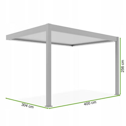 Vægmonteret Pergola 3x4 m Antracit med LED