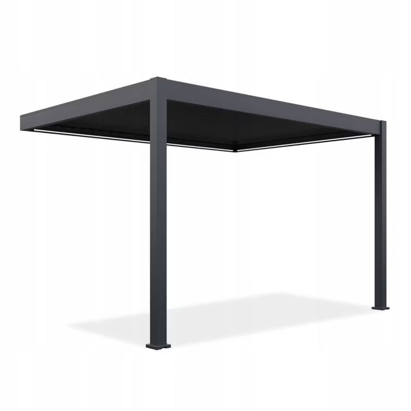 Vægmonteret Pergola 3x4 m Antracit med LED