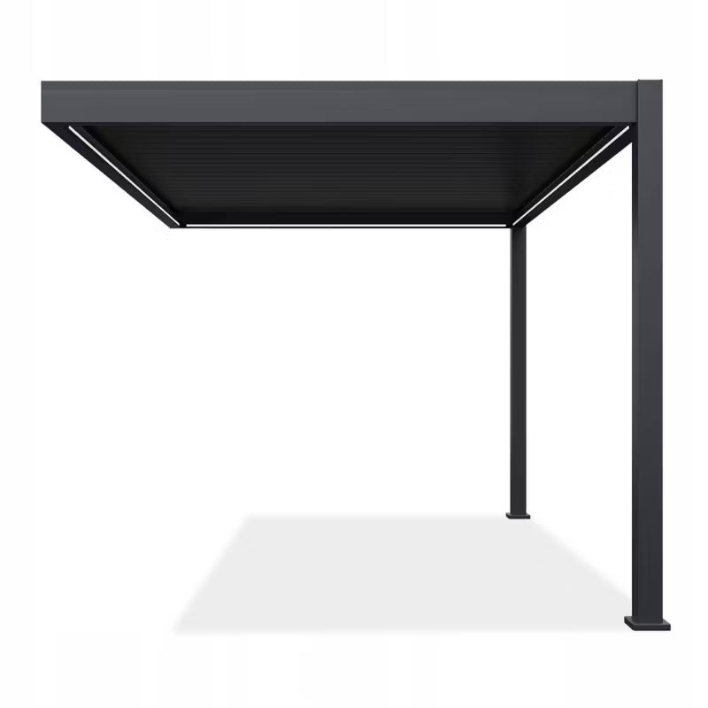 Vægmonteret Pergola 3x4 m Antracit med LED