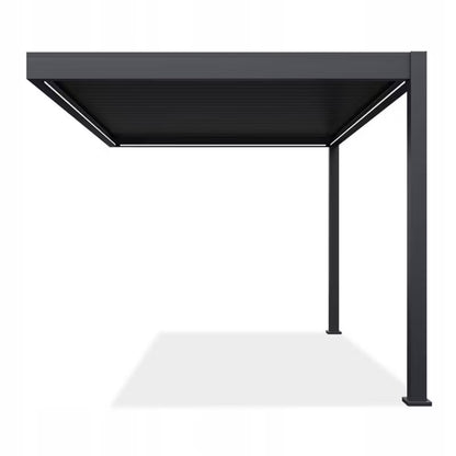 Vægmonteret Pergola 3x4 m Antracit med LED