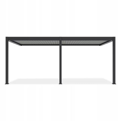 Vægmonteret Pergola 3x6 m Aluminium med LED