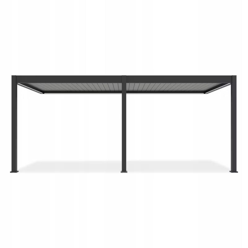 Vægmonteret Pergola 3x6 m Aluminium med LED