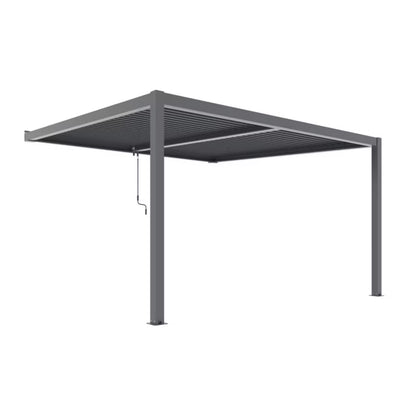 Vægmonteret Pergola 4x3x2,5 m med LED Antracit