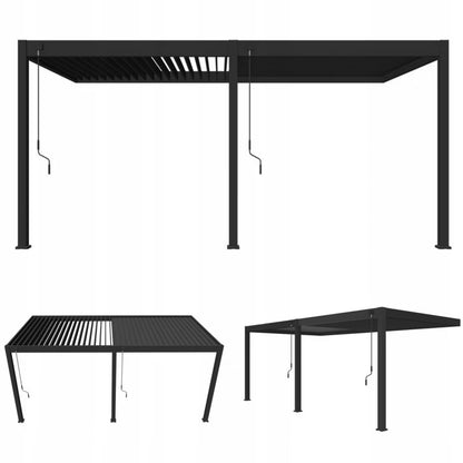 Vægmonteret Pergola Elegance 3x6 m Antracit Aluminium