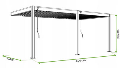 Vægmonteret Pergola Elegance 3x6 m Antracit Aluminium