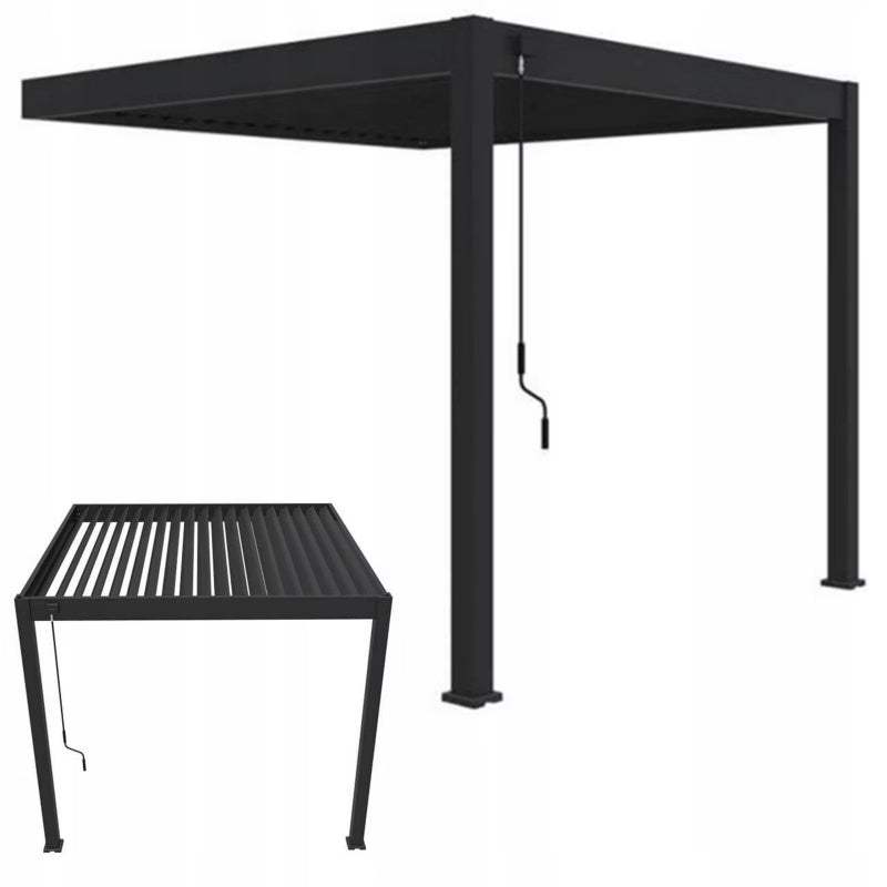 Vægmonteret Pergola Elegance Wall 3x3 m Antracit