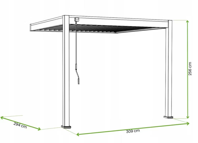Vægmonteret Pergola Elegance Wall 3x3 m Antracit med LED