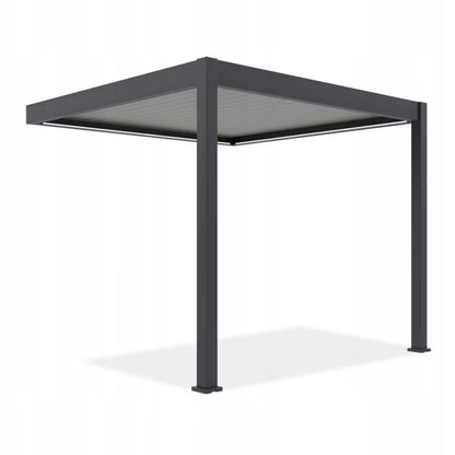 Vægmonteret Pergola Elegance Wall 3x3 m Antracit med LED